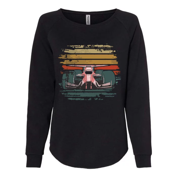 Retro Vintage Formula Racing Lovers Silhouette Race Car Fan Womens California Wash Sweatshirt