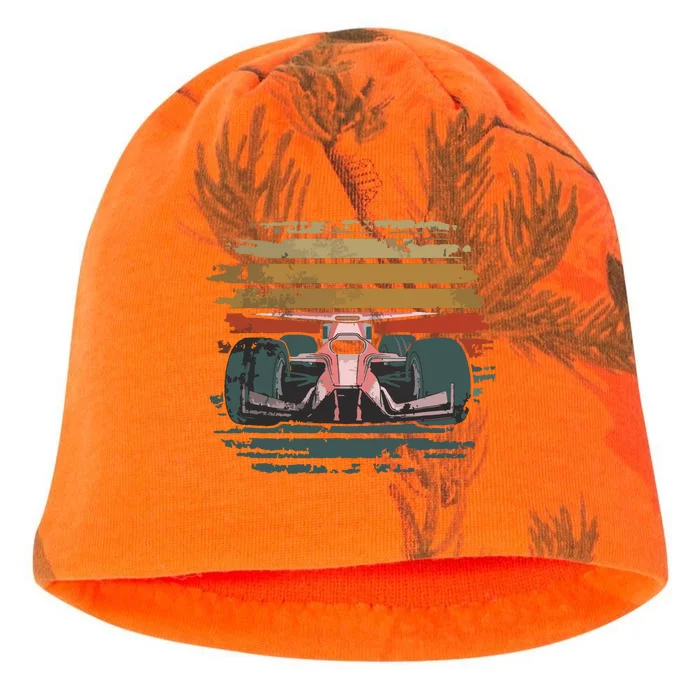 Retro Vintage Formula Racing Lovers Silhouette Race Car Fan Kati - Camo Knit Beanie