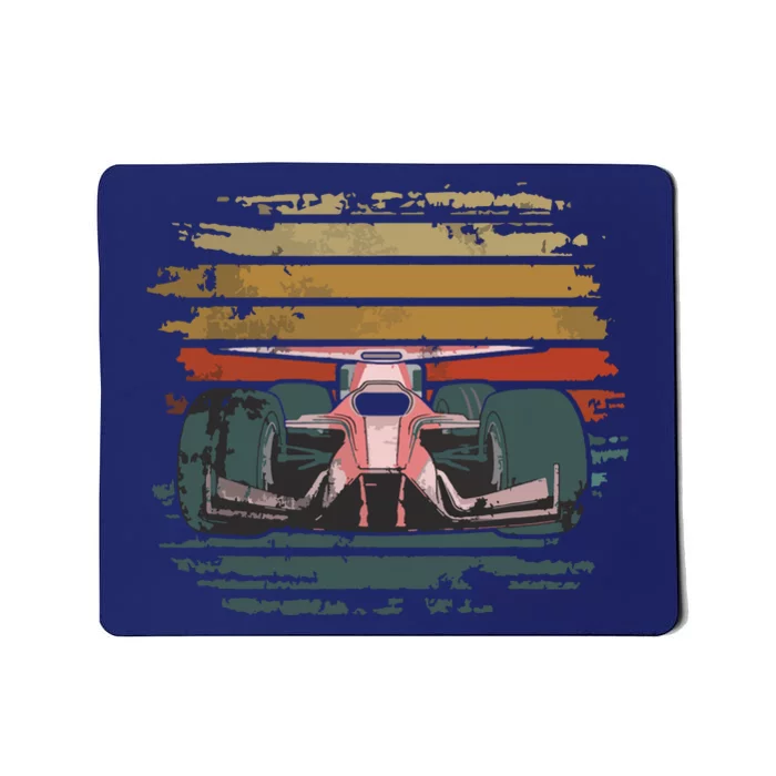 Retro Vintage Formula Racing Lovers Silhouette Race Car Fan Mousepad