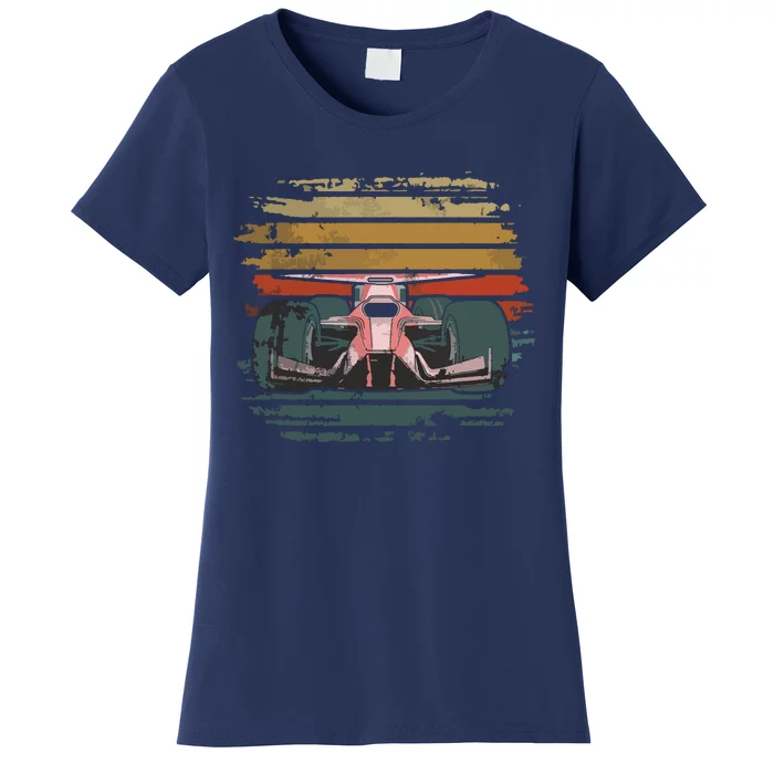 Retro Vintage Formula Racing Lovers Silhouette Race Car Fan Women's T-Shirt