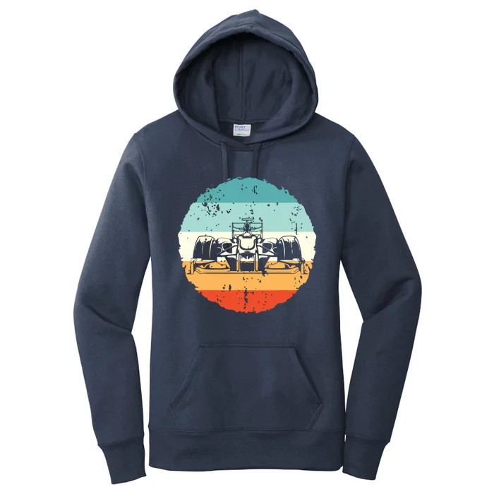 Retro Vintage Formula Racing Lovers Silhouette Race Car Fan Women's Pullover Hoodie