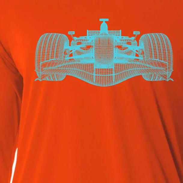 Retro Vintage Formula Racing Lovers Silhouette Gift Cooling Performance Long Sleeve Crew