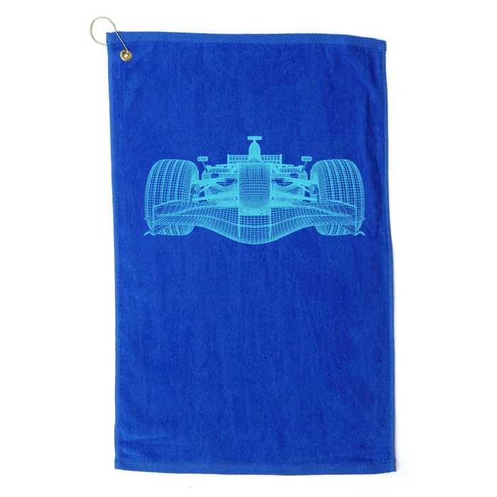 Retro Vintage Formula Racing Lovers Silhouette Gift Platinum Collection Golf Towel