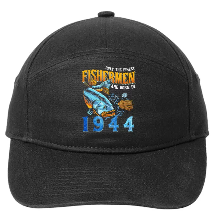 Retro Vintage Fisherman Are Born In 1944 Fishing Birthday 7-Panel Snapback Hat