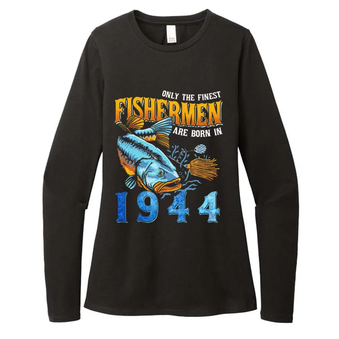 Retro Vintage Fisherman Are Born In 1944 Fishing Birthday Womens CVC Long Sleeve Shirt