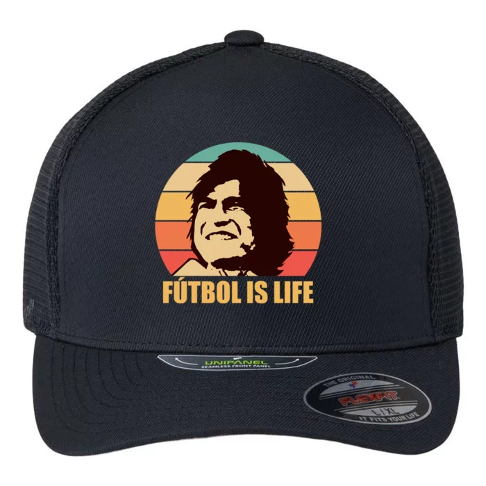 Retro Vintage Futbol Is Life Flexfit Unipanel Trucker Cap