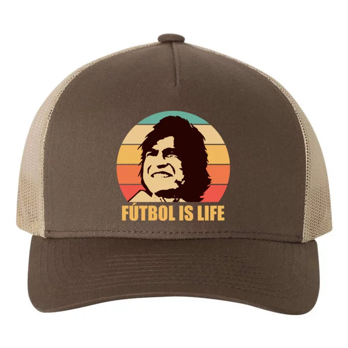 Retro Vintage Futbol Is Life Yupoong Adult 5-Panel Trucker Hat