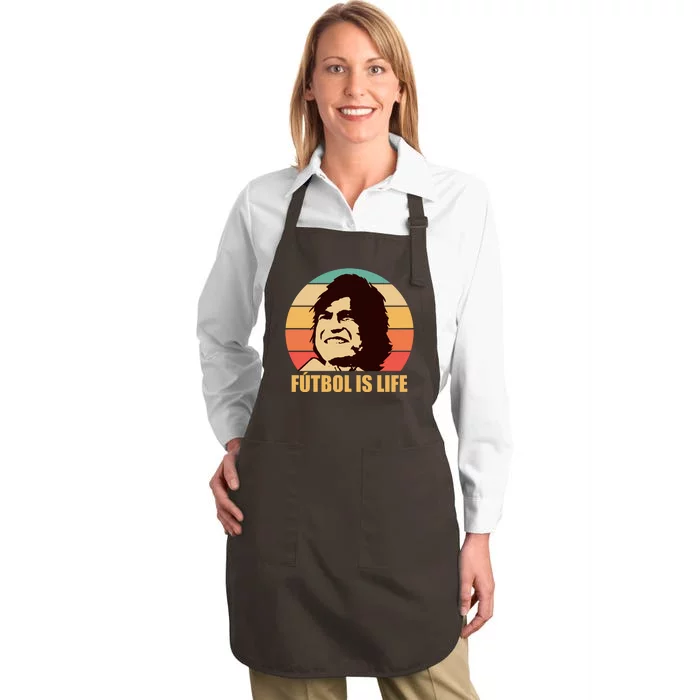 Retro Vintage Futbol Is Life Full-Length Apron With Pocket