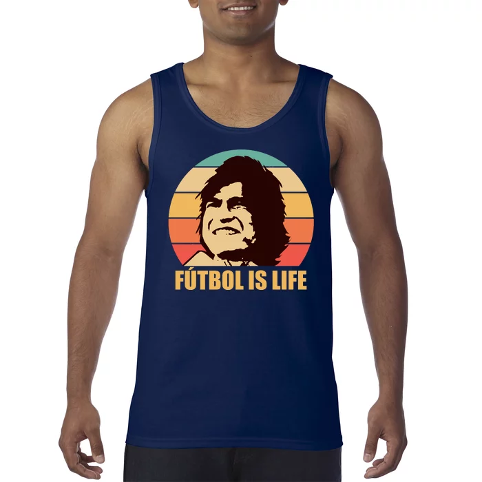 Retro Vintage Futbol Is Life Tank Top