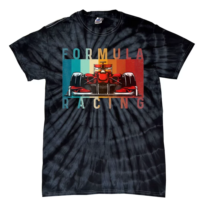 Retro Vintage Formula Racing Lovers Race Car Fan Tie-Dye T-Shirt