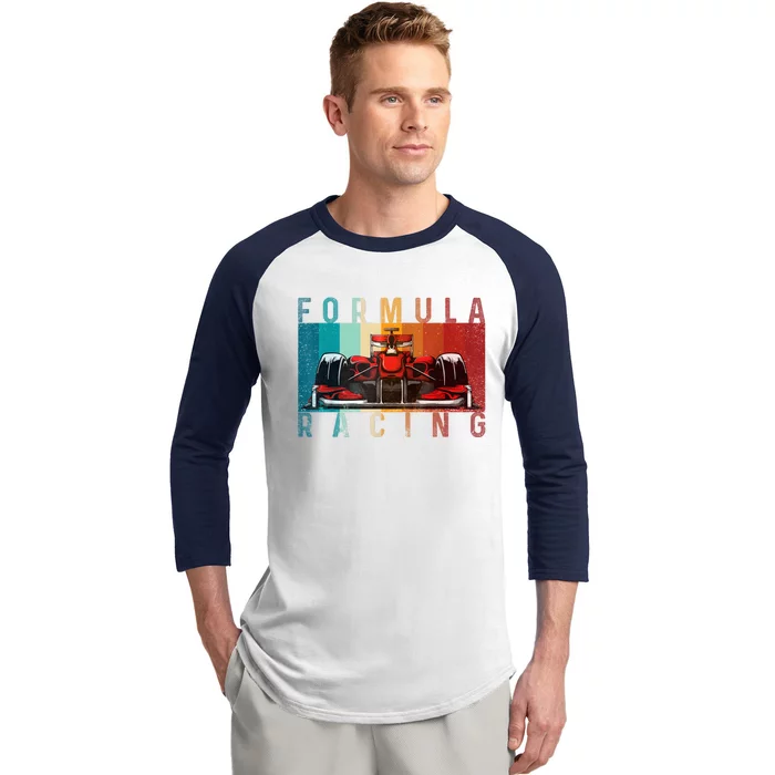 Retro Vintage Formula Racing Lovers Race Car Fan Baseball Sleeve Shirt