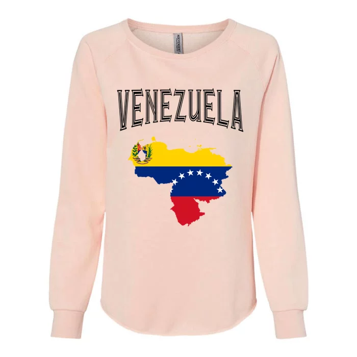 Retro Venezuela Flag Vintage Throwback Athletic Gift Womens California Wash Sweatshirt