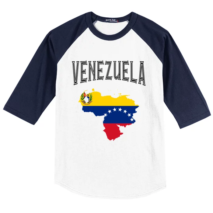 Retro Venezuela Flag Vintage Throwback Athletic Gift Baseball Sleeve Shirt