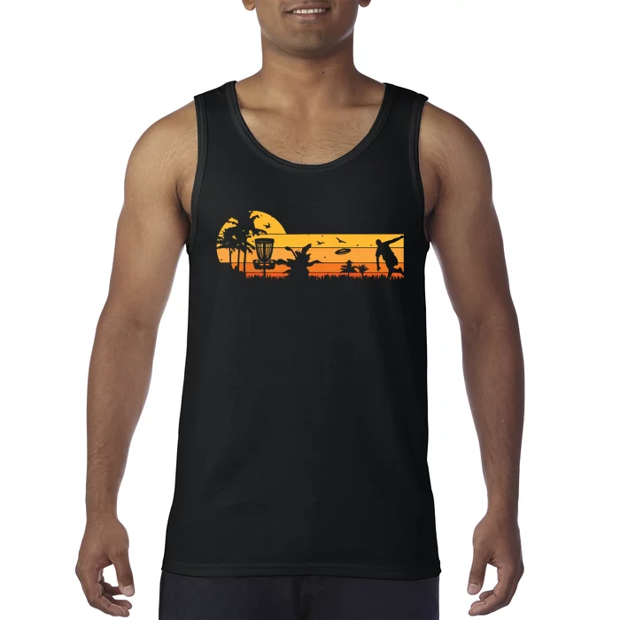 Retro Vintage Frisbee Golf Player Design | Disc Golf Tank Top