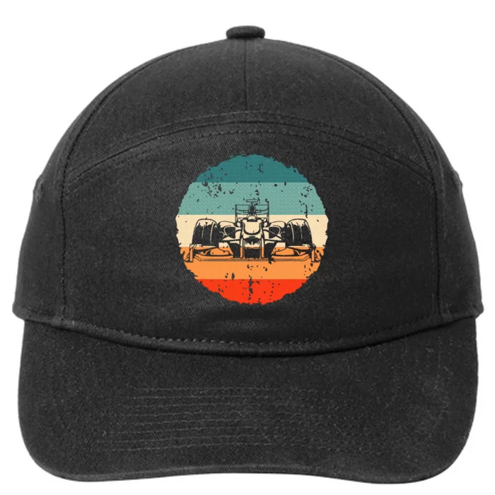 Retro vintage Formula Racing Lovers Silhouette Race Car fan 7-Panel Snapback Hat