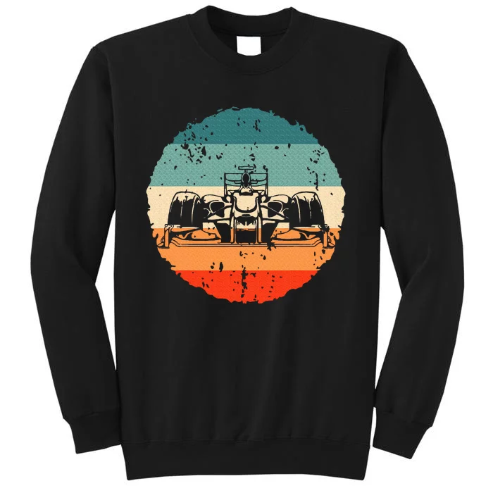 Retro vintage Formula Racing Lovers Silhouette Race Car fan Tall Sweatshirt