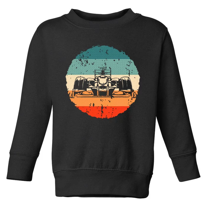 Retro vintage Formula Racing Lovers Silhouette Race Car fan Toddler Sweatshirt