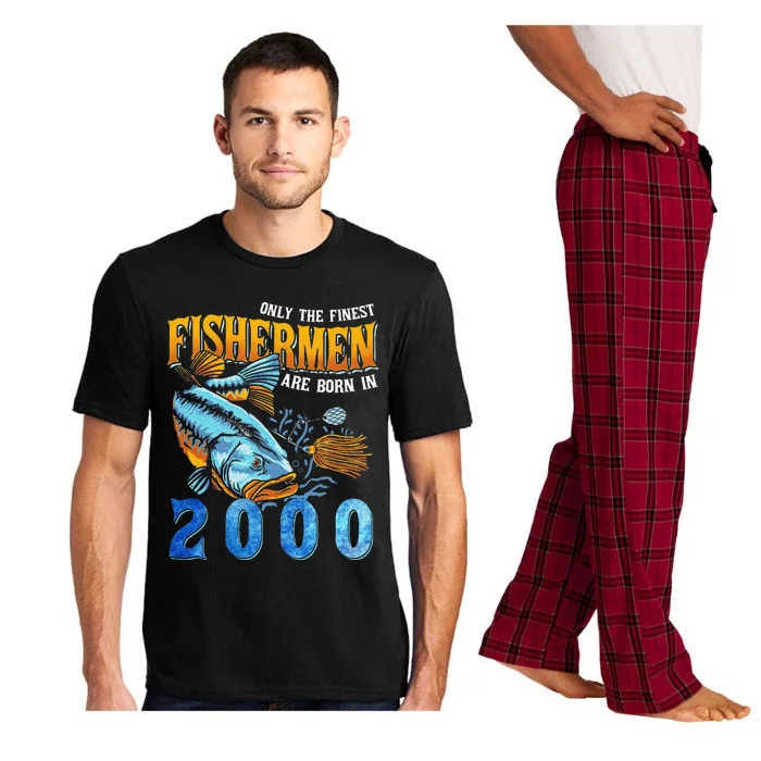 Retro Vintage Fisherman Are Born In 2000 Fishing Birthday Pajama Set