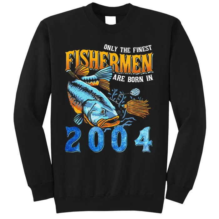 Retro Vintage Fisherman Are Born In 2004 Fishing Birthday Sweatshirt