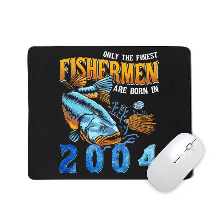 Retro Vintage Fisherman Are Born In 2004 Fishing Birthday Mousepad