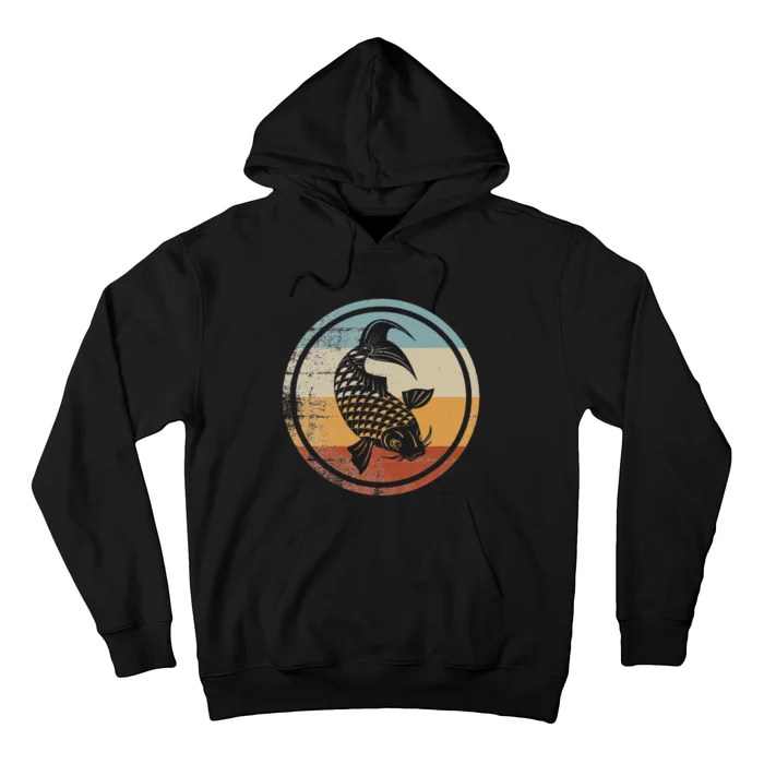 Retro Vintage Fishing Fish Design Koi Fish Hoodie