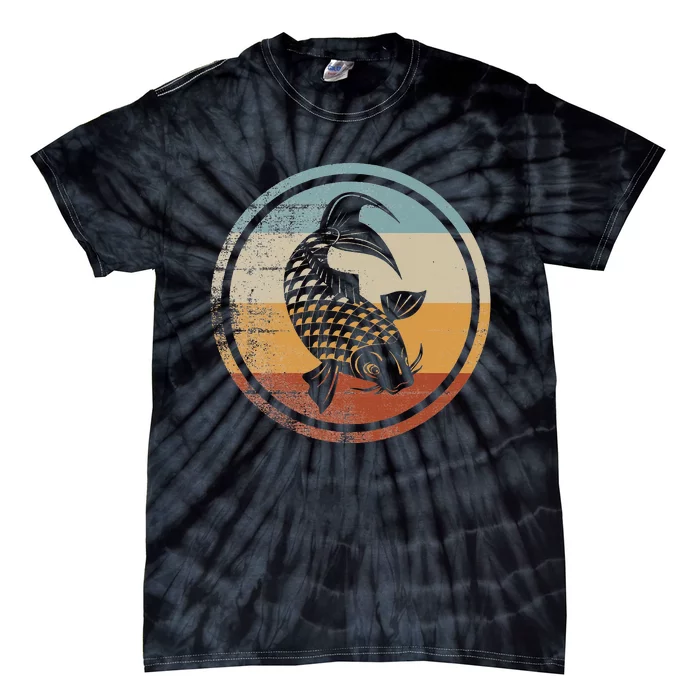 Retro Vintage Fishing Fish Design Koi Fish Tie-Dye T-Shirt