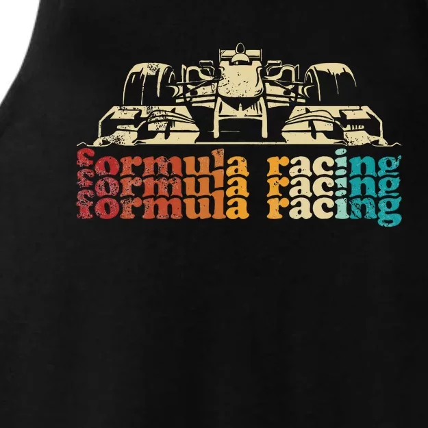 Retro Vintage Formula Racing Silhouette Race Car Lovers Fan Ladies Tri-Blend Wicking Tank