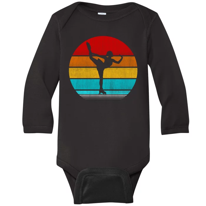 Retro Vintage Figure Skating Baby Long Sleeve Bodysuit