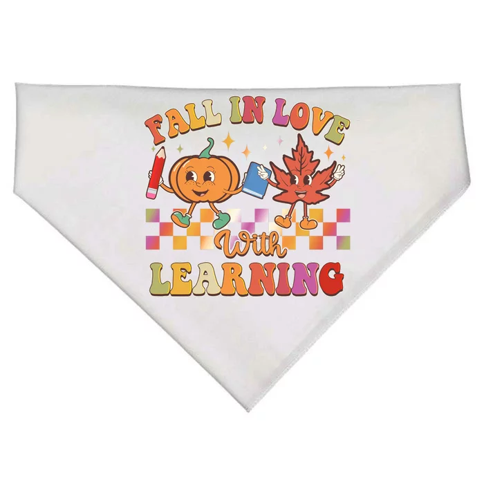 Retro Vintage Fall In Love With Learning USA-Made Doggie Bandana