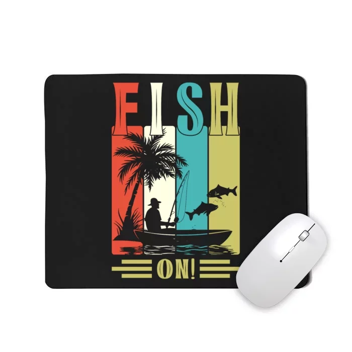 Retro Vintage Fishing Graphic Mousepad