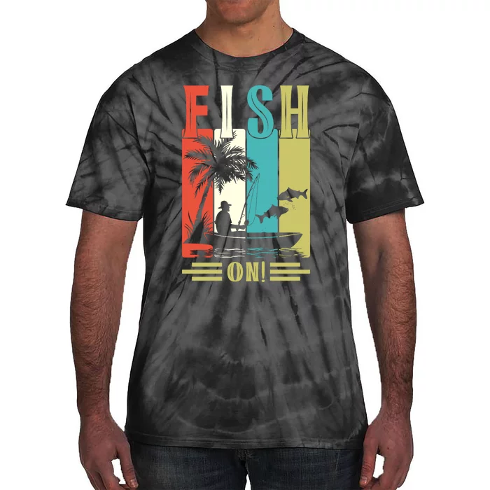 Retro Vintage Fishing Graphic Tie-Dye T-Shirt