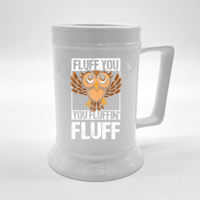 Retro Vintage Fluff You You Fluffin' Fluff Owl Cool Gift Front & Back Beer Stein