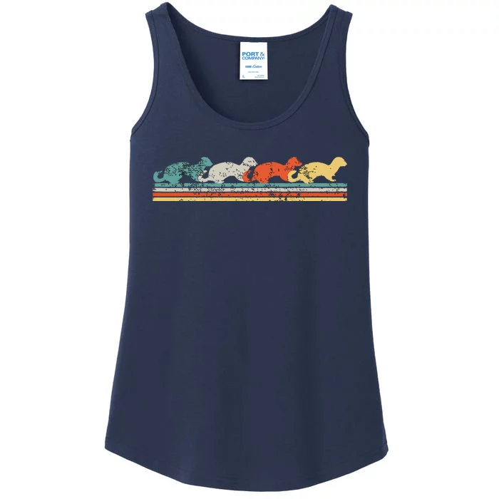 Retro Vintage Ferret Ladies Essential Tank