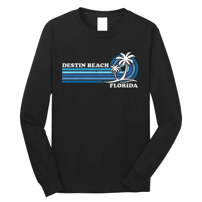 Retro Vintage Family Vacation Florida Destin Beach Long Sleeve Shirt