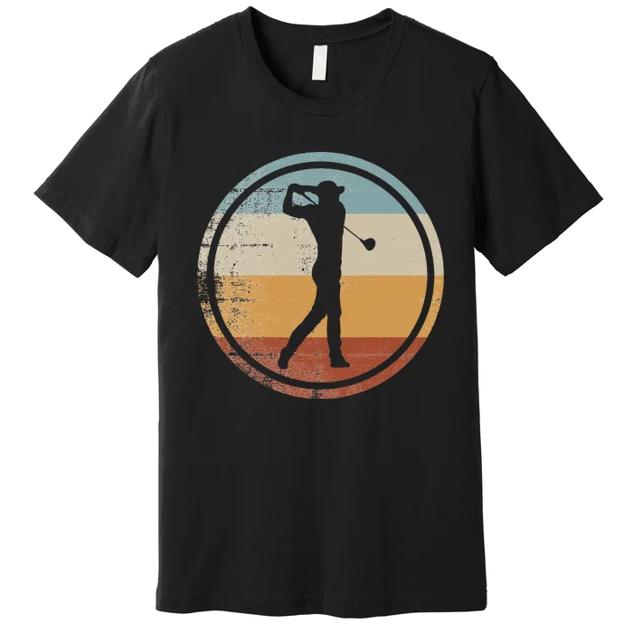 Retro Vintage Golfer Design Golf Pullover Hoodie Premium T-Shirt