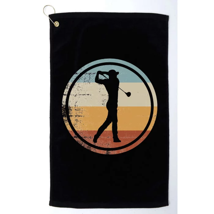 Retro Vintage Golfer Design Golf Pullover Hoodie Platinum Collection Golf Towel