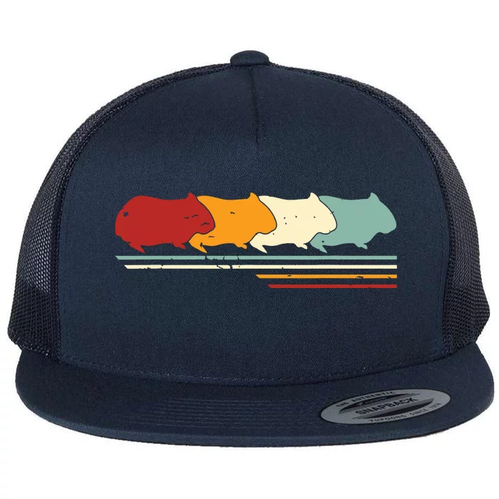 Retro Vintage Guinea Pig Animal Lover Gift Flat Bill Trucker Hat