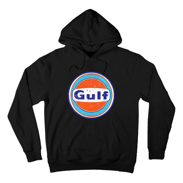 Retro Vintage Gas Station Gulf Motor Oil Car Bikes Tall Hoodie