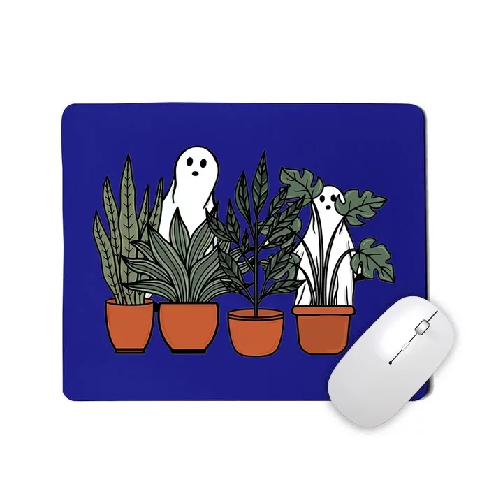 Retro Vintage Ghost Plant Lady Halloween Plants And Ghosts Funny Gift Mousepad