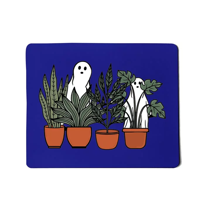 Retro Vintage Ghost Plant Lady Halloween Plants And Ghosts Funny Gift Mousepad