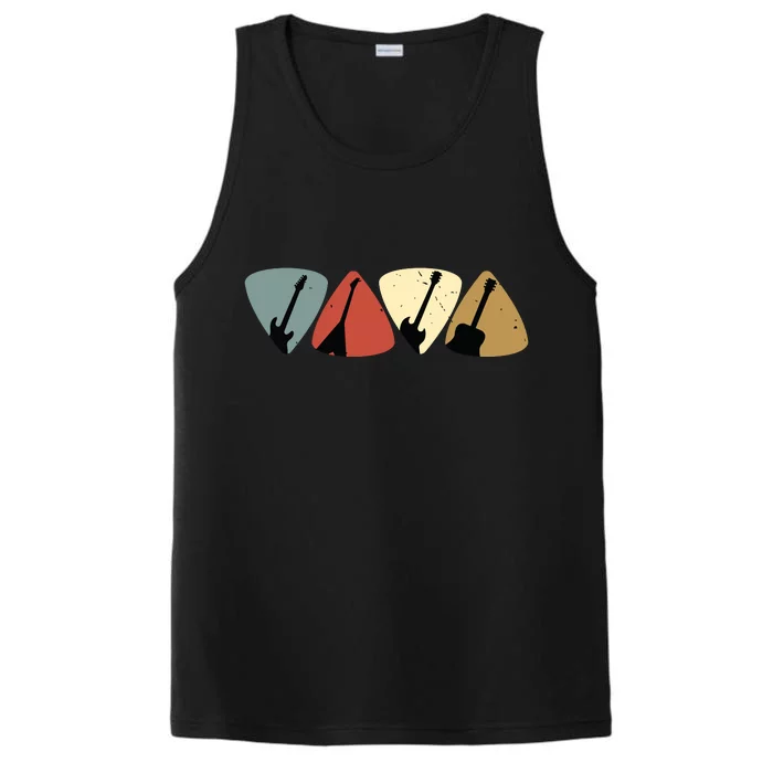 Retro Vintage Guitar Pick Player Guitarist Bassist Musician Performance Tank