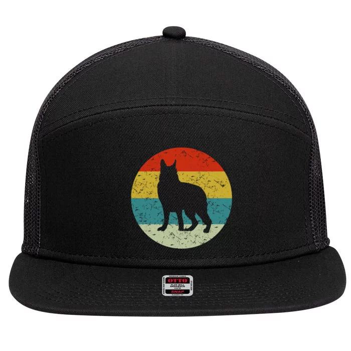 Retro Vintage German Shepherd 7 Panel Mesh Trucker Snapback Hat