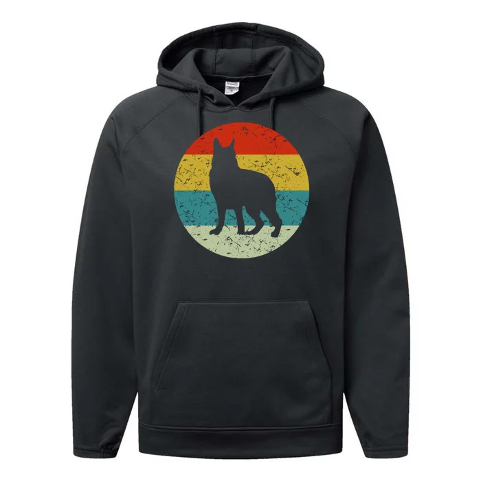 Retro Vintage German Shepherd Performance Fleece Hoodie