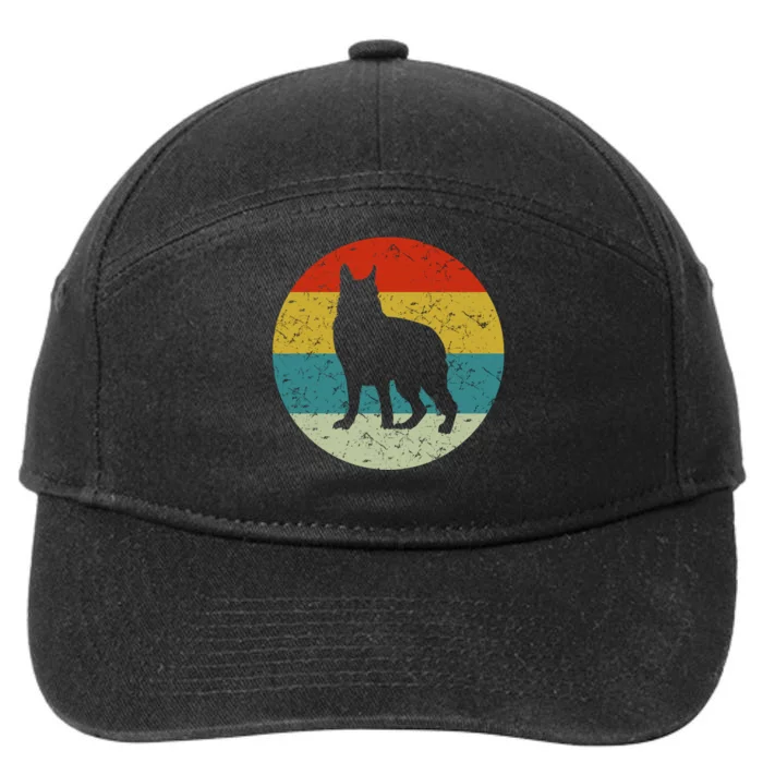 Retro Vintage German Shepherd 7-Panel Snapback Hat