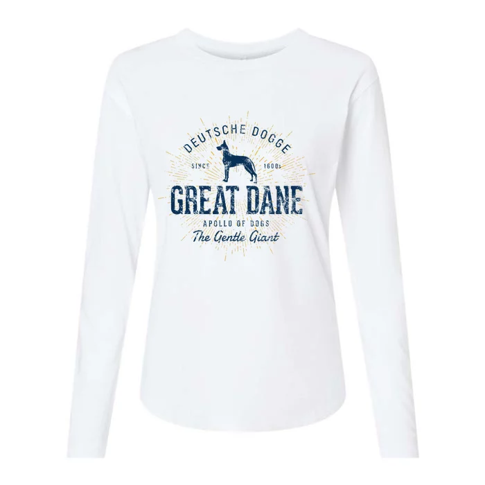 Retro Vintage Great Dane Womens Cotton Relaxed Long Sleeve T-Shirt