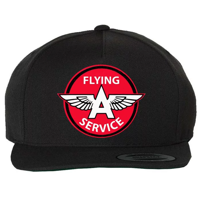 Retro Vintage Gas Station Flying A Service Motor Oil Car Wool Snapback Cap