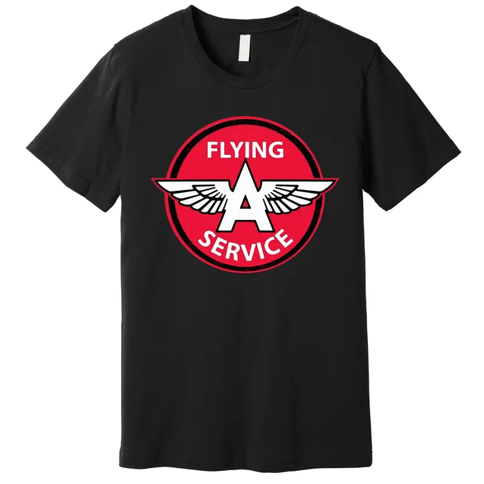 Retro Vintage Gas Station Flying A Service Motor Oil Car Premium T-Shirt