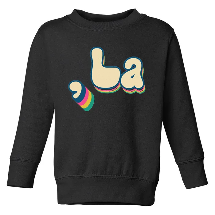 Retro Vintage Groovy Comma La Kammala Funny Political Toddler Sweatshirt