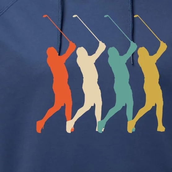 Retro Vintage Golf Lover Performance Fleece Hoodie