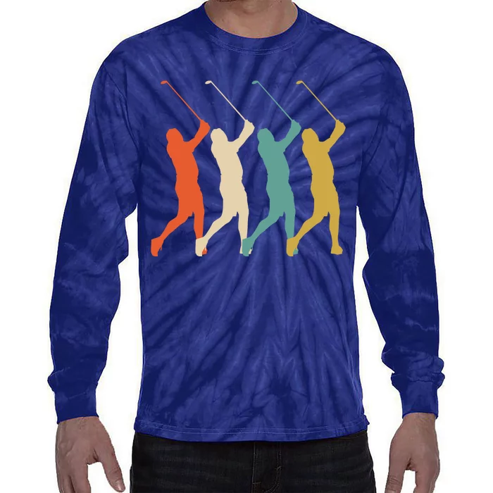 Retro Vintage Golf Lover Tie-Dye Long Sleeve Shirt